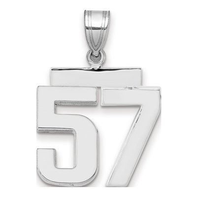 14K White Gold Number 57 Charm
