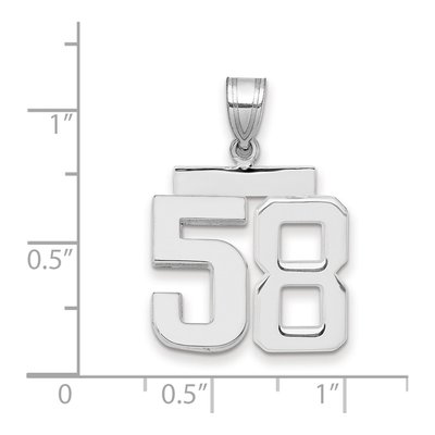 14K White Gold Number 58 Pendant – view 2