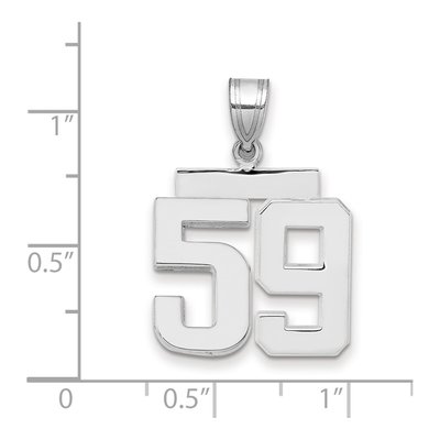 14K White Gold Number 59 Charm – view 2