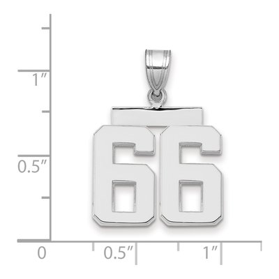 14K White Gold Number 66 Charm – view 2