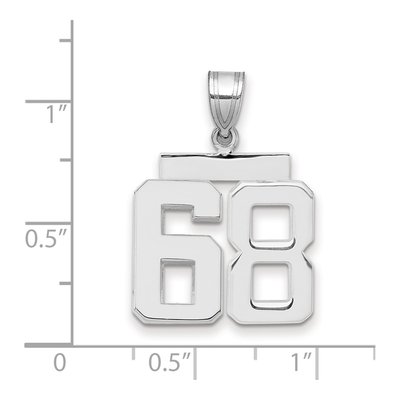 14K White Gold Number 68 Pendant – view 2