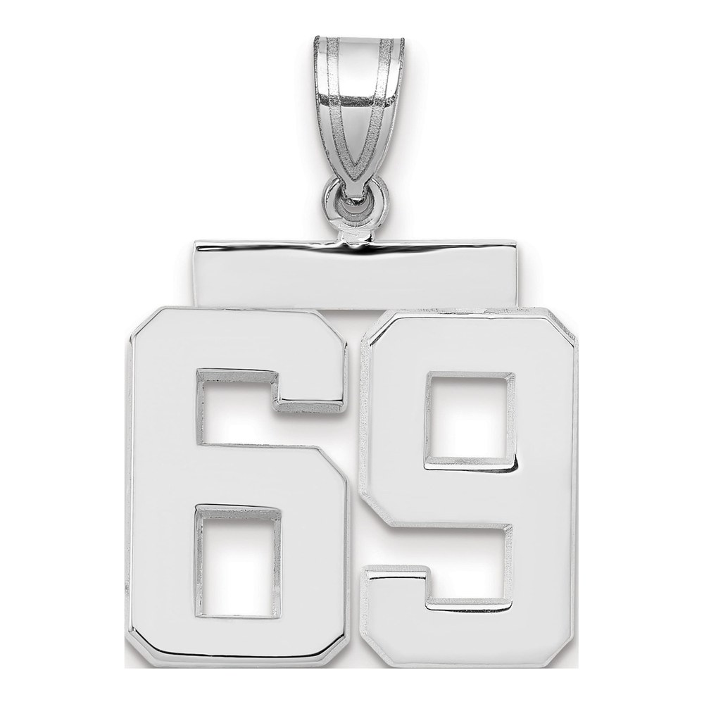 14K White Gold Number 69 Charm