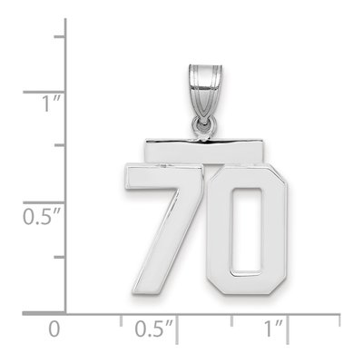 14K White Gold Number 70 Pendant – view 2