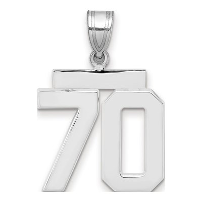 14K White Gold Number 70 Pendant