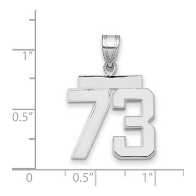 14K White Gold Number 73 Pendant – view 2