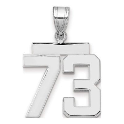 14K White Gold Number 73 Pendant
