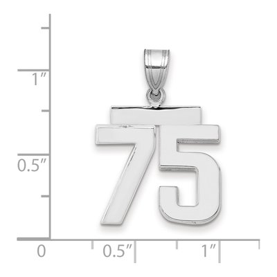 14K White Gold Number 75 Pendant – view 2