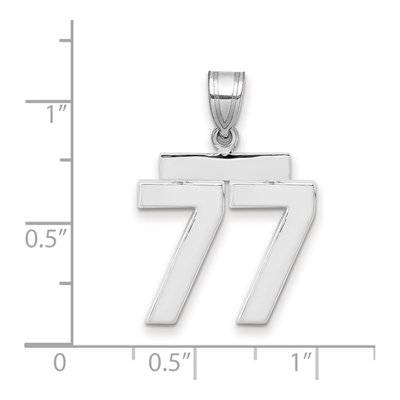14K White Gold Number 77 Pendant – view 2