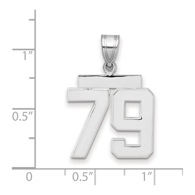 14K White Gold Number 79 Charm – view 2