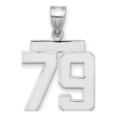 14K White Gold Number 79 Charm