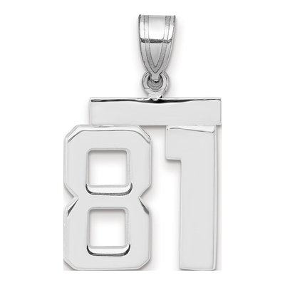 14K White Gold Number 81 Pendant