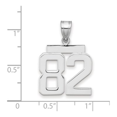 14K White Gold Number 82 Pendant – view 2