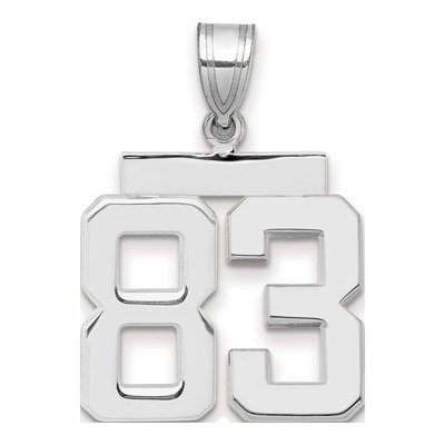 14K White Gold Number 83 Pendant