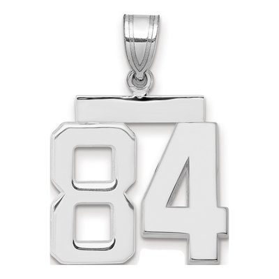 14K White Gold Number 84 Charm