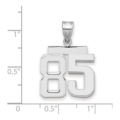 14K White Gold Number 85 Pendant – view 2