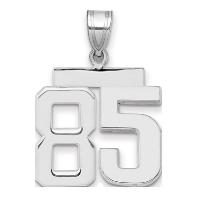 14K White Gold Number 85 Pendant