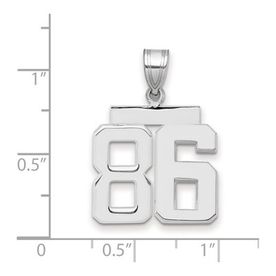 14K White Gold Number 86 Pendant – view 3