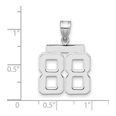 14K White Gold Number 88 Charm – view 3