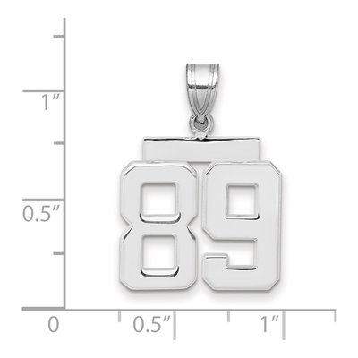 14K White Gold Number 89 Charm – view 2