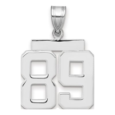 14K White Gold Number 89 Charm