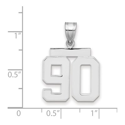 14K White Gold Number 90 Charm – view 2