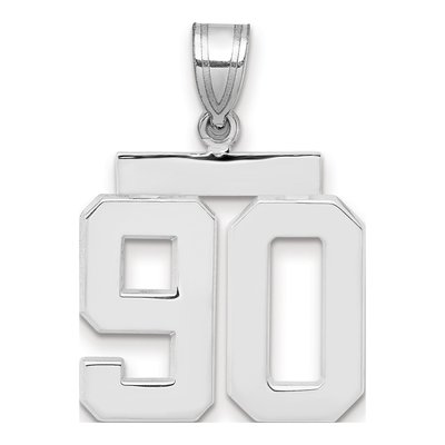 14K White Gold Number 90 Charm