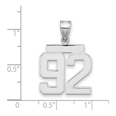 14K White Gold Number 92 Charm – view 2