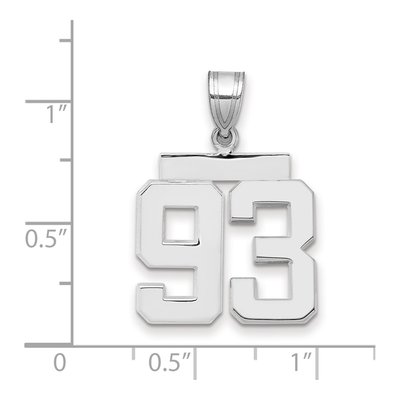 14K White Gold Number 93 Charm – view 2
