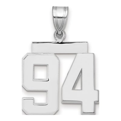 14K White Gold Number 94 Pendant