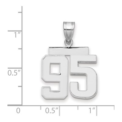 14K White Gold Number 95 Pendant – view 2
