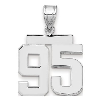 14K White Gold Number 95 Pendant