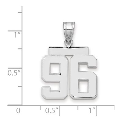 14K White Gold Number 96 Charm – view 2