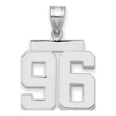 14K White Gold Number 96 Charm