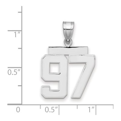 14K White Gold Number 97 Pendant – view 2