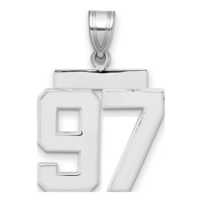 14K White Gold Number 97 Pendant