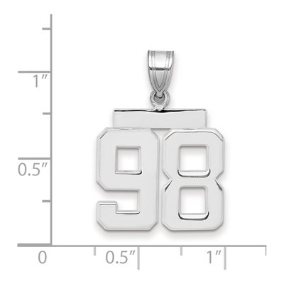 14K White Gold Number 98 Charm – view 2