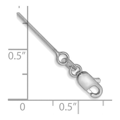 14K White Gold 0.6mm Snake Chain Bracelet – view 3
