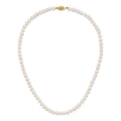 14K Yellow Gold Freshwater Cultured Pearl Near-Round Necklace – view 4
