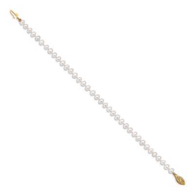 14K Yellow Gold Freshwater Cultured Pearl Near Round Bracelet – view 2