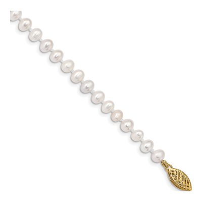 14K Yellow Gold Freshwater Cultured Pearl Near Round Bracelet
