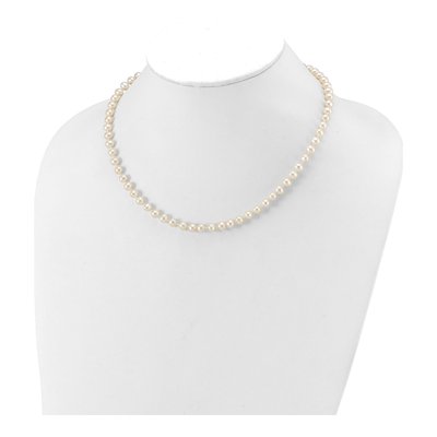 14K Yellow Gold Freshwater Cultured Pearl Near-Round Necklace – view 3