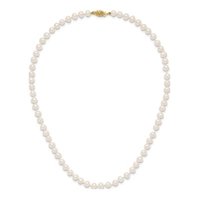 14K Yellow Gold Freshwater Cultured Pearl Near-Round Necklace – view 4