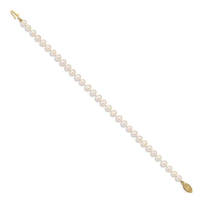 14K Yellow Gold Freshwater Cultured Pearl Near Round Bracelet – view 2