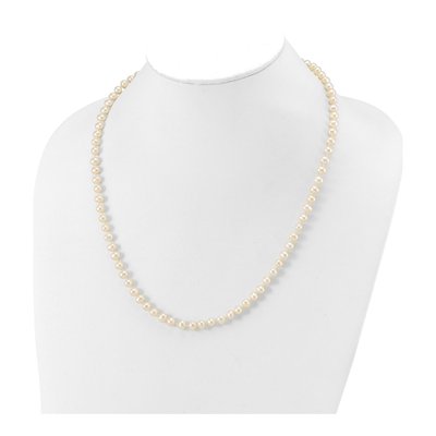 14K White Gold Freshwater Cultured Pearl Near Round Necklace – view 3