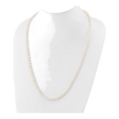 14K White Gold Freshwater Cultured Pearl Near Round Necklace – view 3