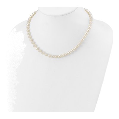 14K Yellow Gold Freshwater Cultured Pearl Near-Round Necklace – view 3
