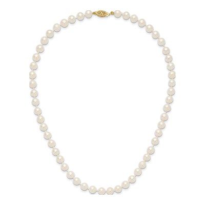 14K Yellow Gold Freshwater Cultured Pearl Near-Round Necklace – view 4