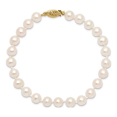 14K Yellow Gold Freshwater Cultured Pearl Near-Round Bracelet – view 3