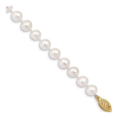 14K Yellow Gold Freshwater Cultured Pearl Near Round Bracelet