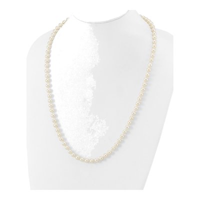 14K White Gold Freshwater Cultured Pearl Near Round Necklace – view 3